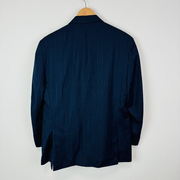 Michael Michael Kors 2 pc suit 42R Blazer 36 X 28 Trousers blue striped wool - Picture 4 of 12